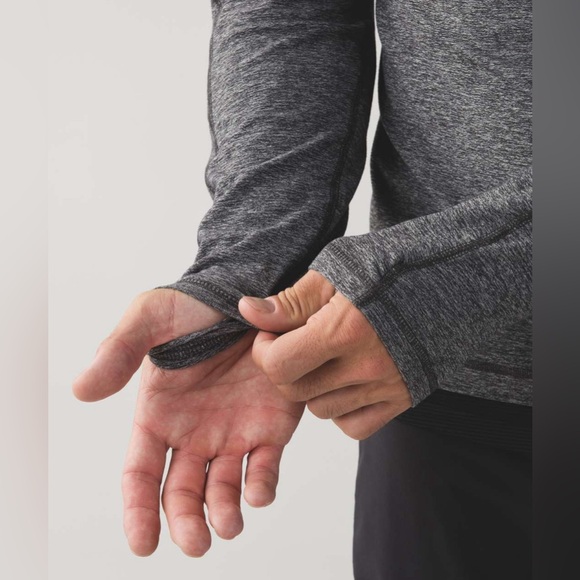 EUC Lululemon Surge Warm 1/2 Zip *Silver in Heathered Black - Picture 9 of 12